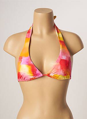 Haut de maillot de bain stretch haut triangles orange CHERRY BEACH femme