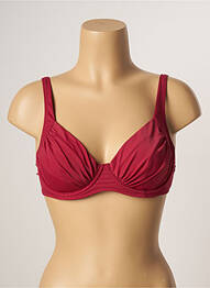 Haut de maillot de bain stretch haut soutien-gorge emboitant rouge BELCOR femme