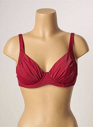 Haut de maillot de bain stretch haut soutien-gorge emboitant rouge BELCOR femme