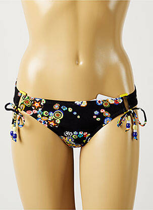 Bas de maillot de bain imprimé fleurs culotte noir CHERRY BEACH femme