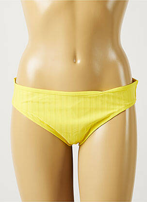 Bas de maillot de bain tissage satiné culotte jaune CHERRY BEACH femme