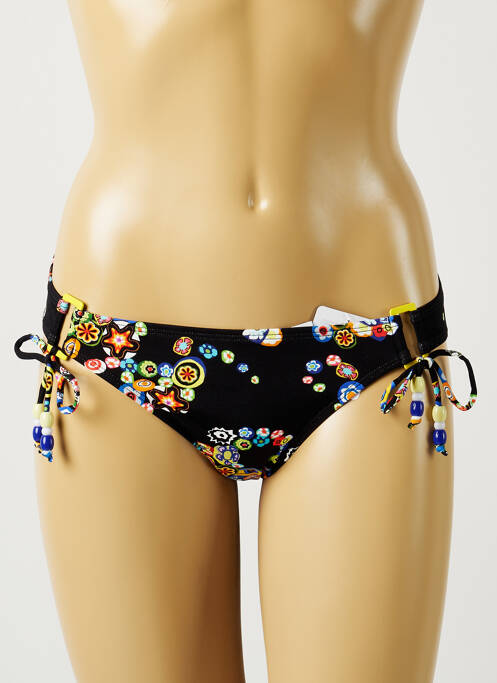 Bas de maillot de bain imprimé fleurs culotte noir CHERRY BEACH femme
