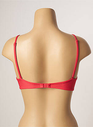 Haut de maillot de bain bretelles élastiquées ajustables haut soutien-gorge push-up rouge CHERRY BEACH femme