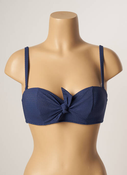 Haut de maillot de bain bretelles élastiquées ajustables haut soutien-gorge push-up bleu SIMONE PERELE femme