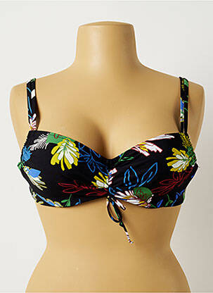Haut de maillot de bain stretch haut soutien-gorge balconnet noir BELCOR femme