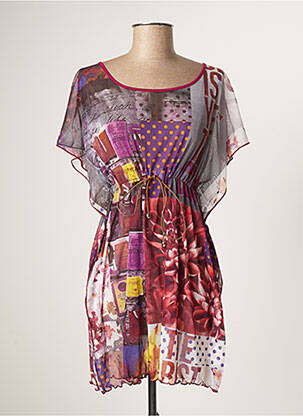 Tunique manches courtes coupe fluide rouge BARANDI femme
