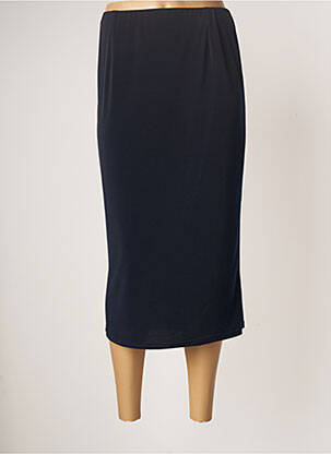 Jupe mi-longue coupe droite bleu SOPHIA CURVY femme