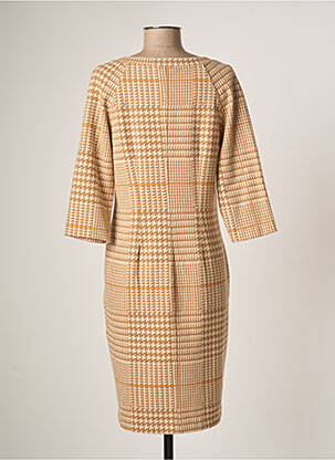 Robe mi-longue manches 3/4 manches 3/4 beige NINATI femme