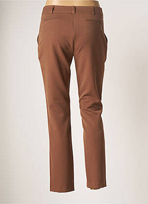 Pantalon chino fermeture zippée sous rabat boutonné taille normale marron FRED SABATIER femme