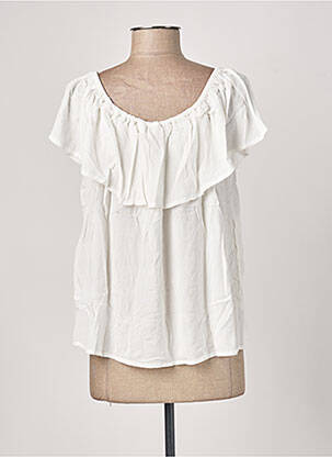 Top tissage crêpe manches courtes blanc SPARKZ femme