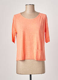 Pull tissage chiné manches courtes orange POLES femme