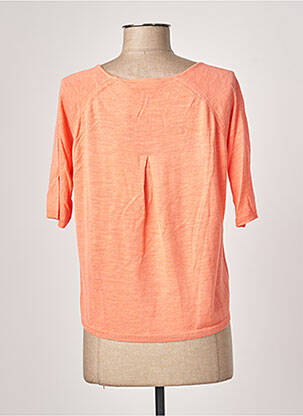 Pull tissage chiné manches courtes orange POLES femme