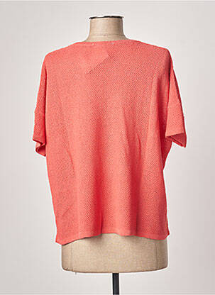 Pull maille ajourée manches courtes orange POLES femme