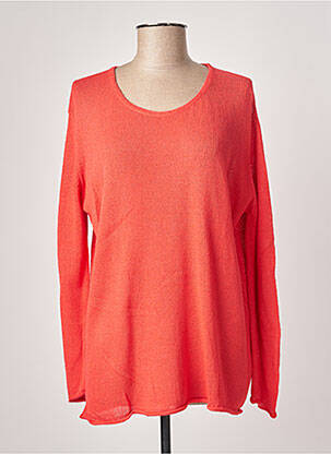 Pull coupe droite manches longues rouge POLES femme