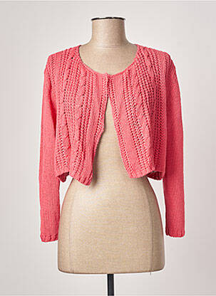 Gilet manches longues stretch rose POLES femme
