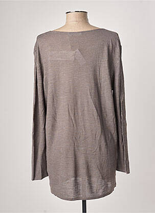 Pull coupe droite manches longues gris POLES femme