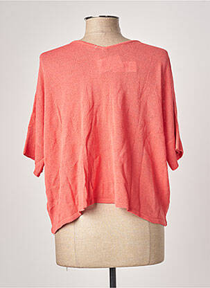 Pull stretch manches courtes rouge POLES femme