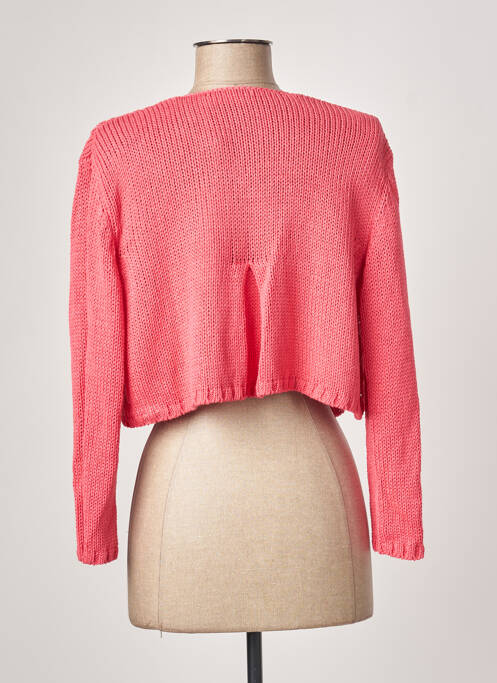 Gilet manches longues rose POLES pour femme