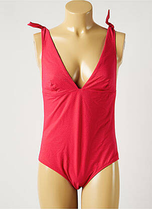 Maillot de bain 1 pièce effet matière satinée haut triangles rose SIMONE PERELE femme