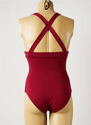 Maillot de bain 1 pièce effet matière satinée haut triangles rose SIMONE PERELE femme