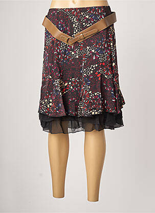 Jupe mi-longue taille normale noir MOKA'S femme