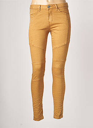Pantalon slim stretch taille normale beige C & S femme