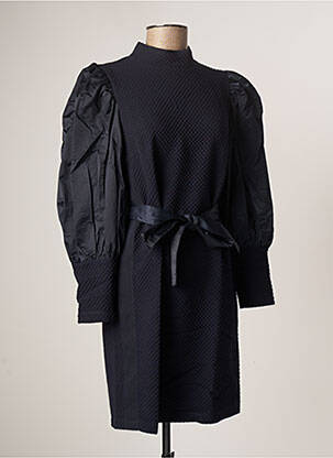 Robe courte fermeture zippée au dos manches longues bleu ANA SOUSA femme