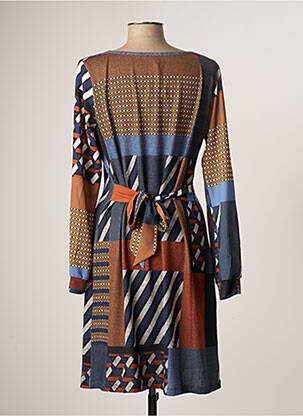 Robe mi-longue manches longues manches longues marron LO! LES FILLES femme