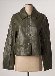 Veste simili cuir poches vert ANA SOUSA femme