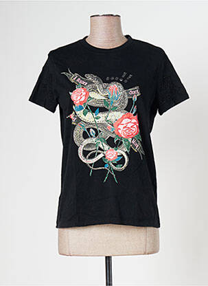 T-shirt imprimé fantaisie manches courtes noir DESIGUAL femme