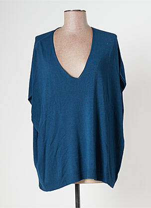 Pull col v manches courtes bleu LAUREN VIDAL femme
