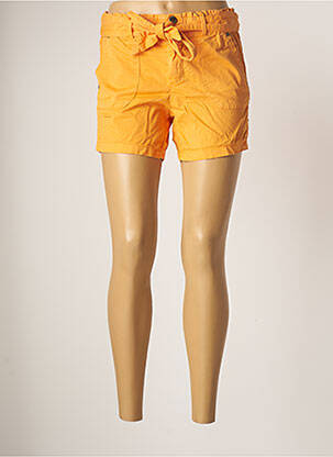 Short fermeture zippée sous rabat boutonné taille haute orange WAXX femme