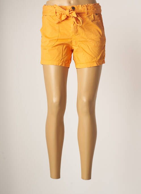 Short fermeture zippée sous rabat boutonné taille haute orange WAXX femme