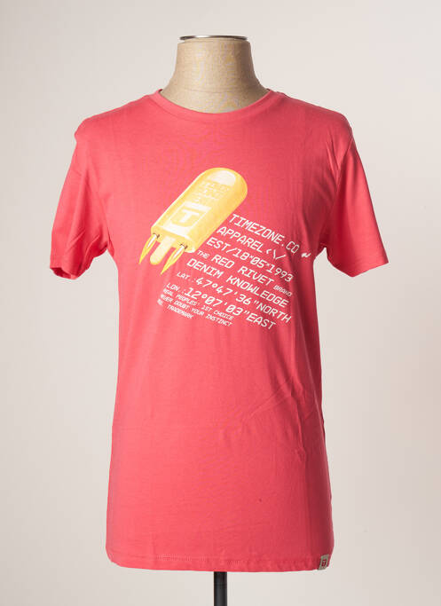 T-shirt rose TIMEZONE pour homme