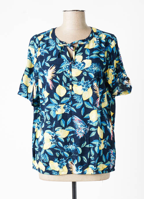 Blouse tissage popeline manches courtes bleu CECIL femme