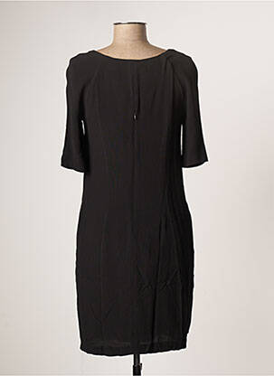Robe mi-longue tissage crêpe manches courtes noir SINEQUANONE femme