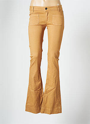 Jean coupe flare coupe droite évasée sur le bas taille basse beige SINEQUANONE femme