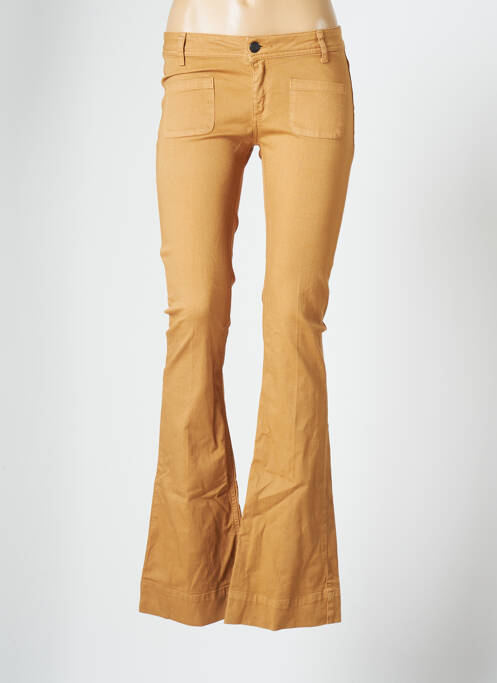 Jean coupe flare coupe droite évasée sur le bas taille basse beige SINEQUANONE femme