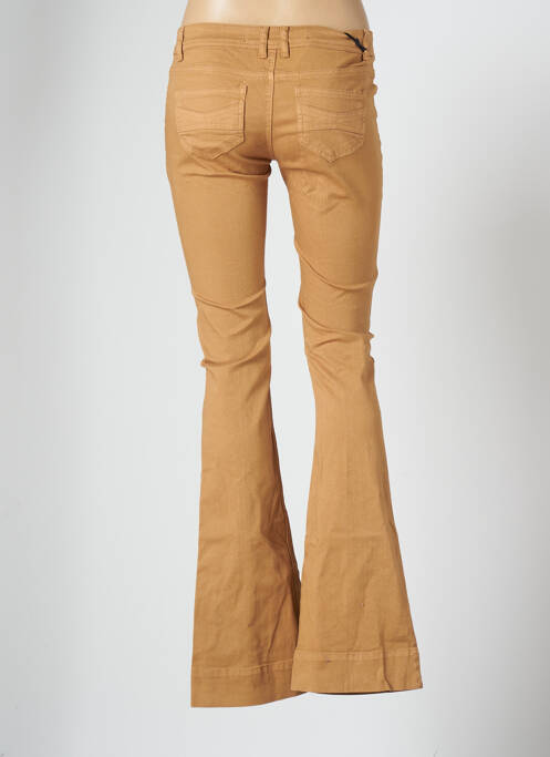 Jean coupe flare coupe droite évasée sur le bas taille basse beige SINEQUANONE femme