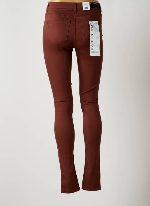 Pantalon slim marron VERO MODA pour femme
