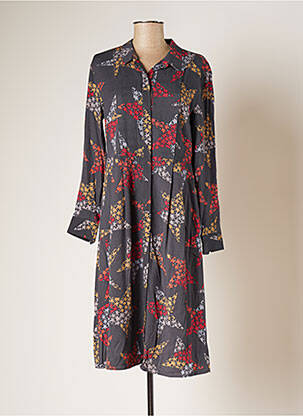 Robe mi-longue manches longues manches longues gris WHITE STUFF femme