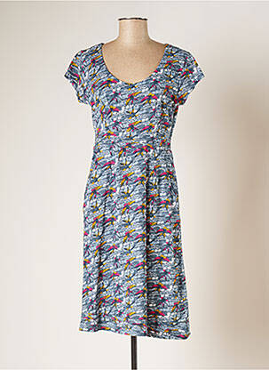 Robe mi-longue imprimé fantaisie manches courtes gris MISTRAL femme
