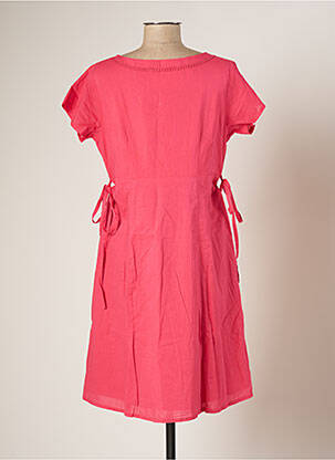 Robe mi-longue manches courtes manches courtes rose GOUBI femme