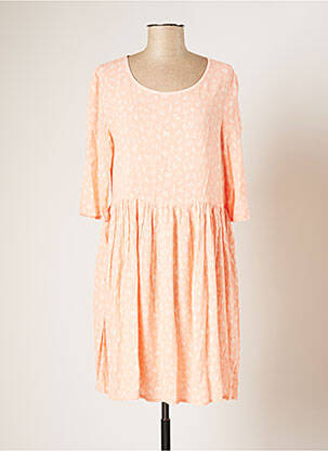 Robe courte manches 3/4 manches 3/4 orange PARAMITA femme