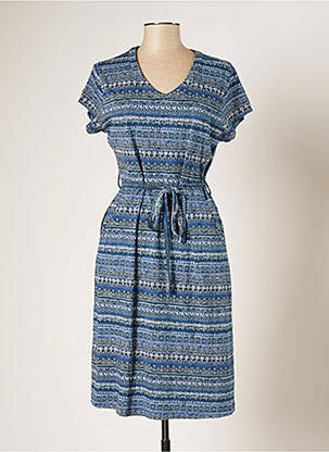 Robe mi-longue manches courtes manches courtes bleu MISTRAL femme