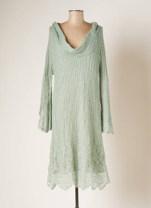 Robe mi-longue manches longues manches longues vert NOA NOA femme