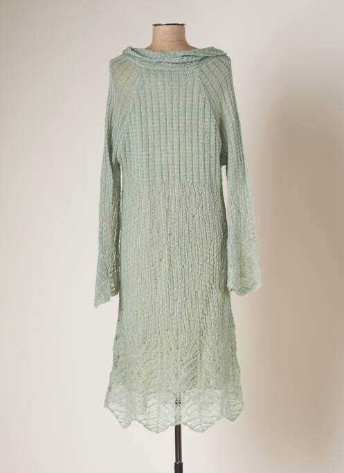 Robe mi-longue manches longues manches longues vert NOA NOA femme