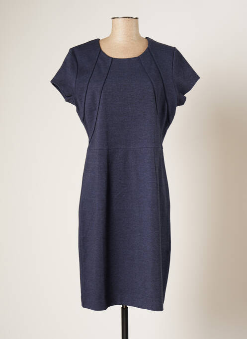 Robe mi-longue fermeture zippée au dos manches courtes bleu NOA NOA femme
