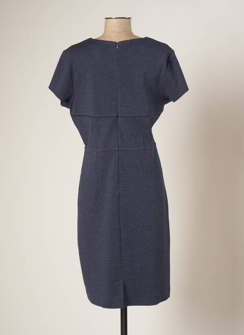 Robe mi-longue fermeture zippée au dos manches courtes bleu NOA NOA femme