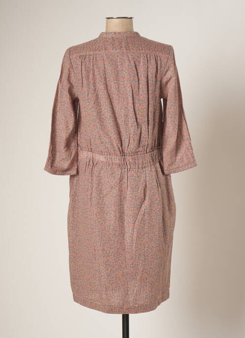 Robe mi-longue coupe fluide manches 3/4 rose NOA NOA femme